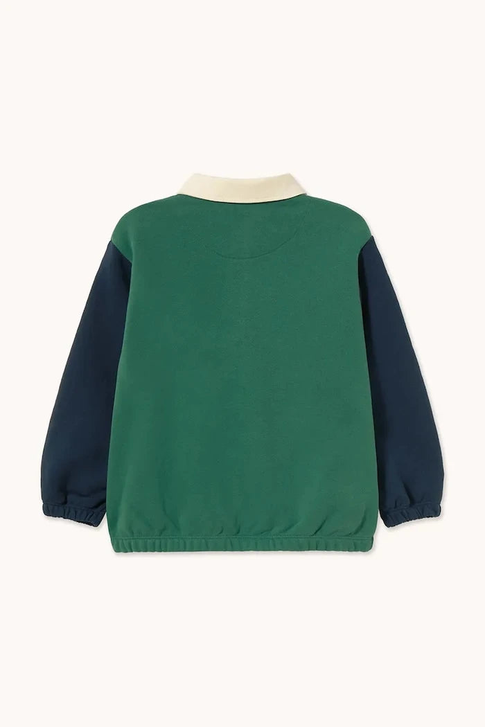 Çocuklar için pamuklu uzun kollu bluz COLOR BLOCK POLO SLEEVE TEE