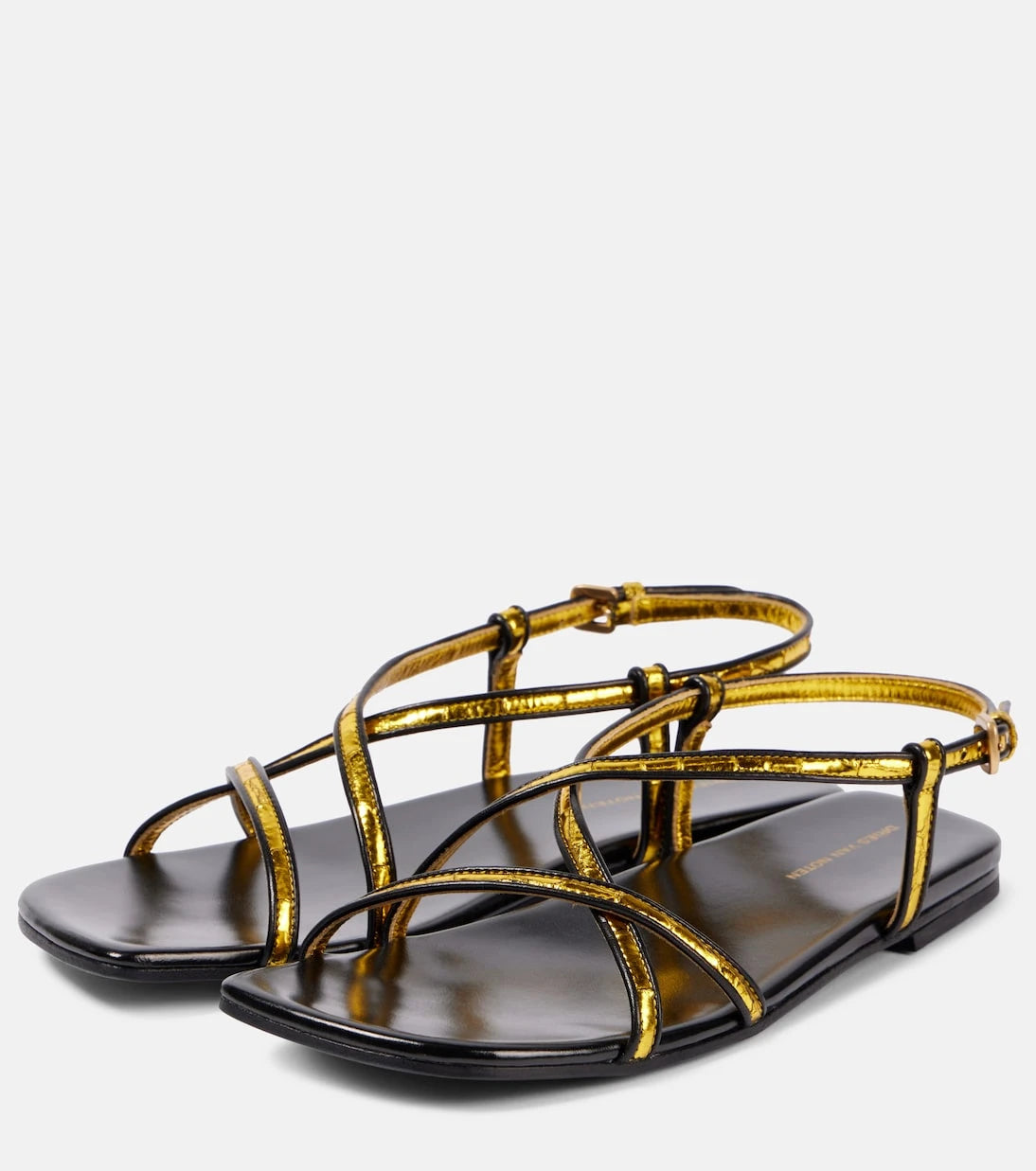 Dries Van Noten - Metallic leather sandals