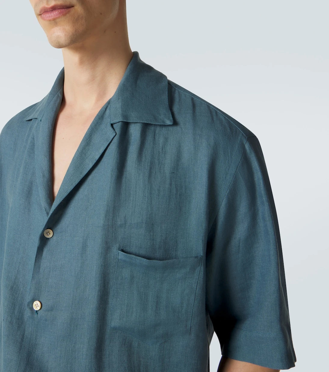 Kiton - Linen bowling shirt