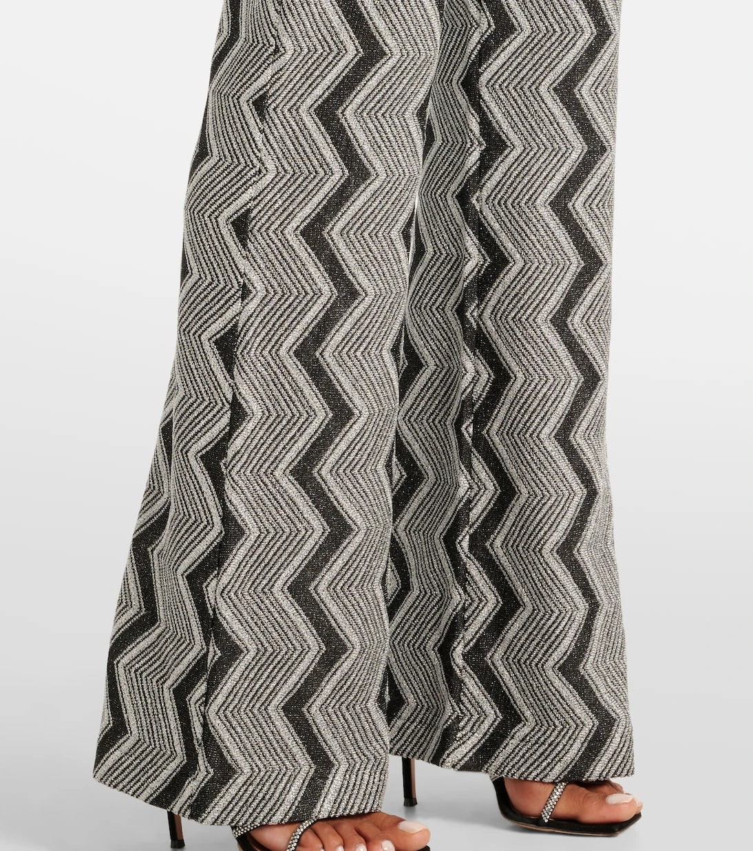 Missoni - بنطال بأرجل واسعة لاميه بنقشة الزجزاج