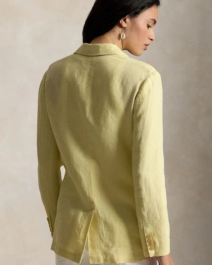 Polo Ralph Lauren tek düğmeli kadın keten ceket