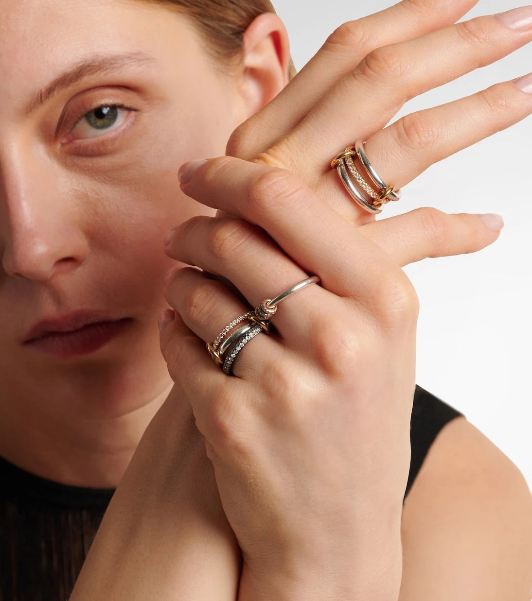 Spinelli Kilcollin - Libra sterling silver and 18kt gold ring with diamonds