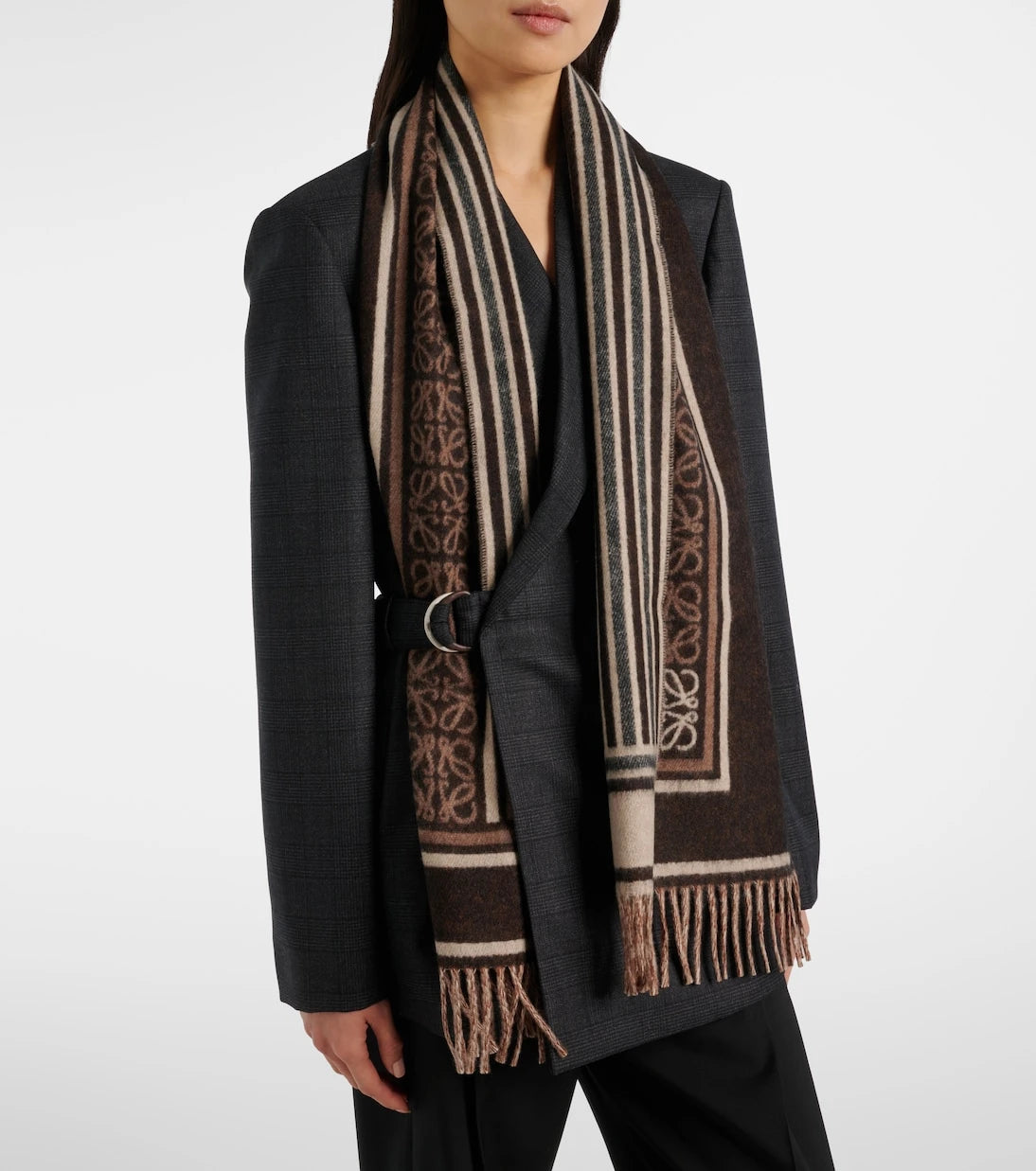 Loewe - Anagram wool and cashmere jacquard scarf