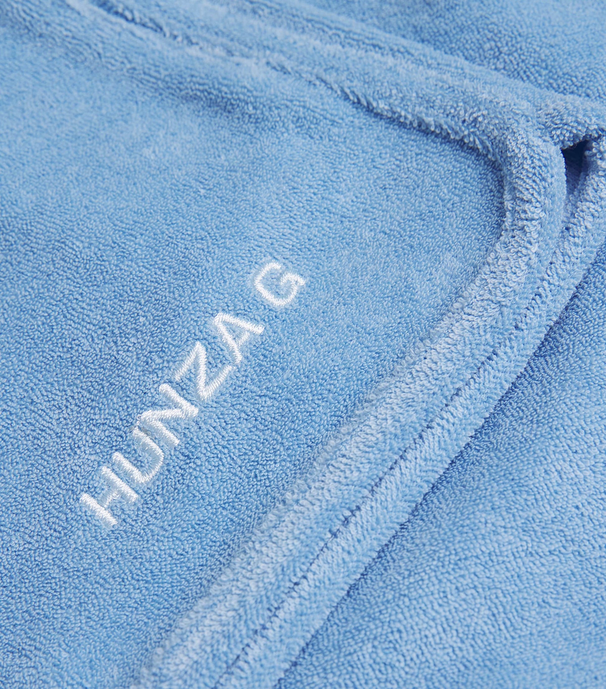 Hunza G Blue Cotton Terry Towelling Shorts