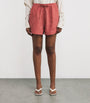 Le Kasha Pink Organic Linen Tabal Shorts