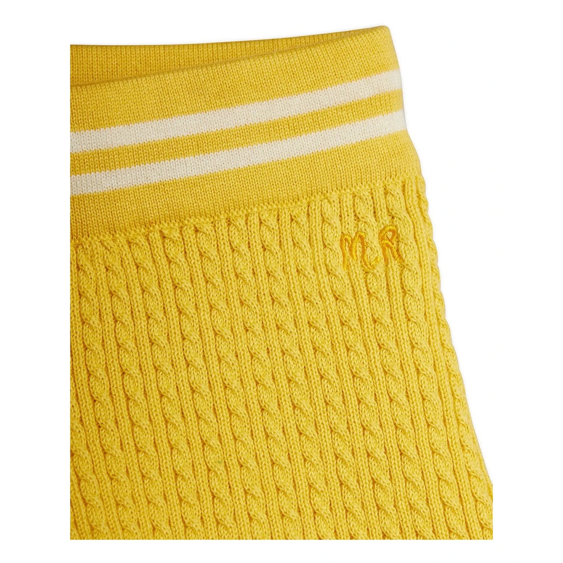 Mini Rodini - Organic cotton knit shorts | Yellow