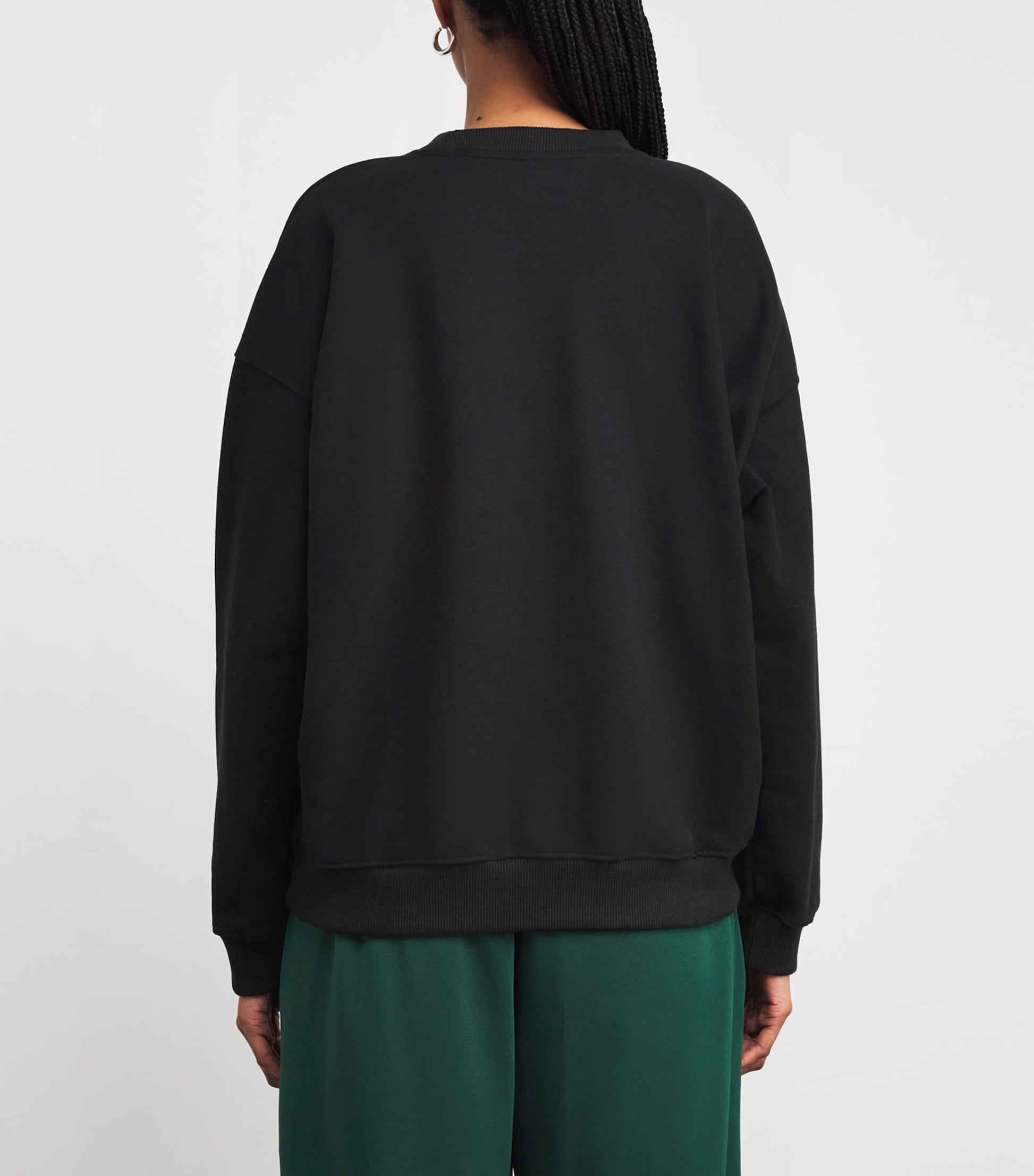 Adanola Black Organic Cotton Logo Sweatshirt