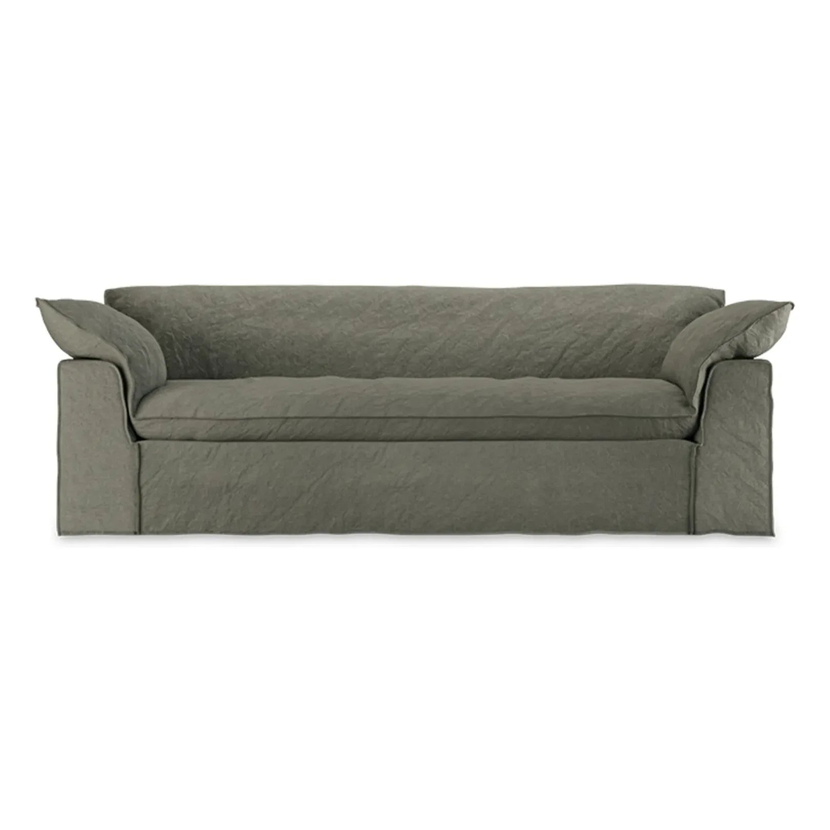 HKliving - Nomad 3-seater linen sofa | Khaki