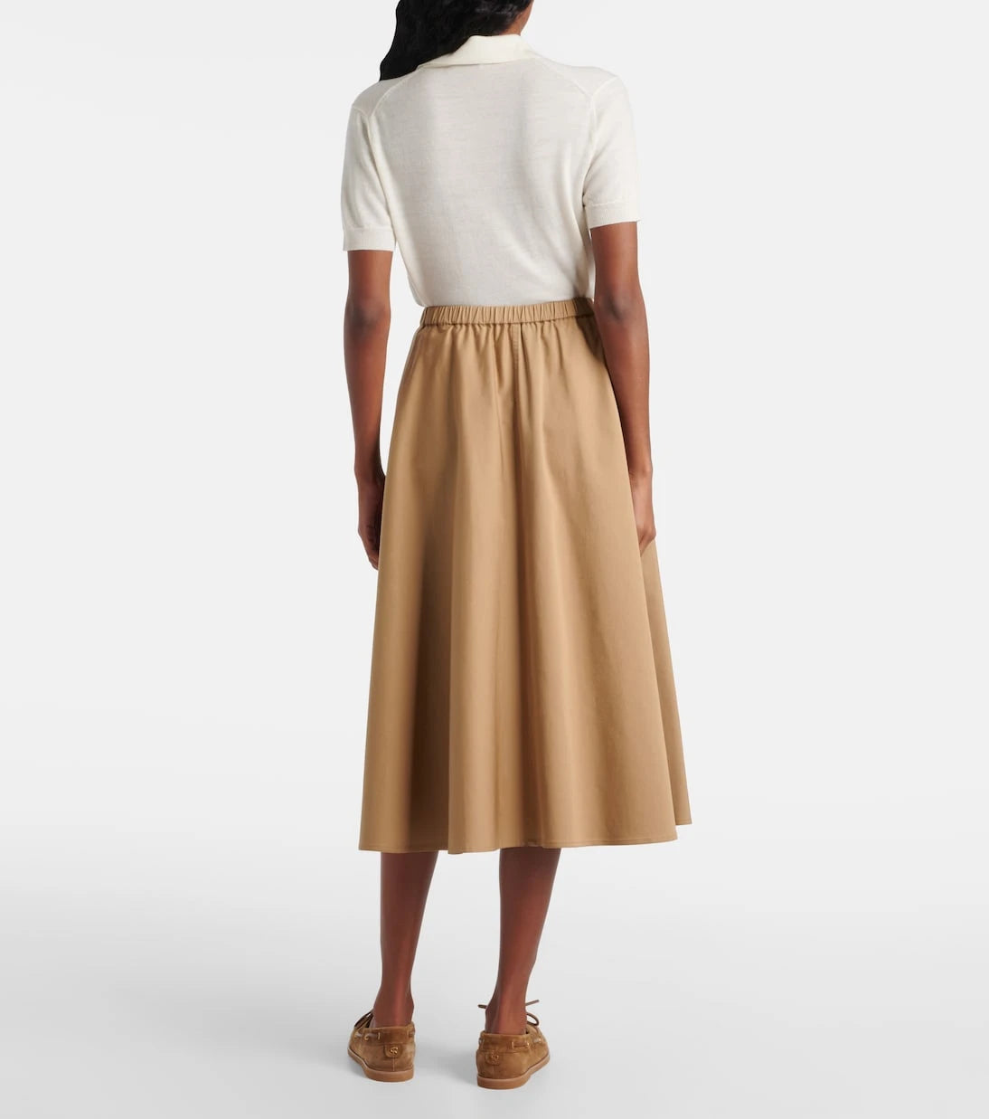 Vince - Cotton-blend midi skirt