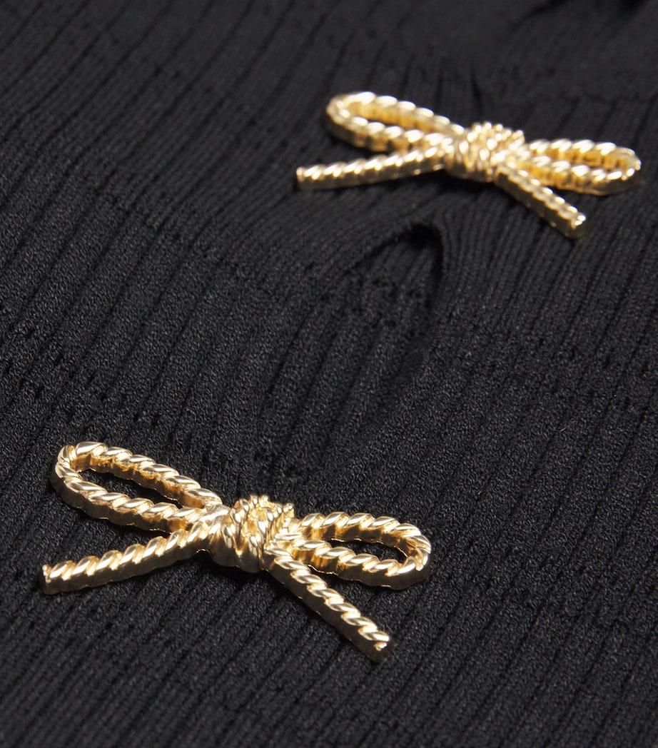 Claudie Pierlot Black Knit Bow-Detail Mini Dress
