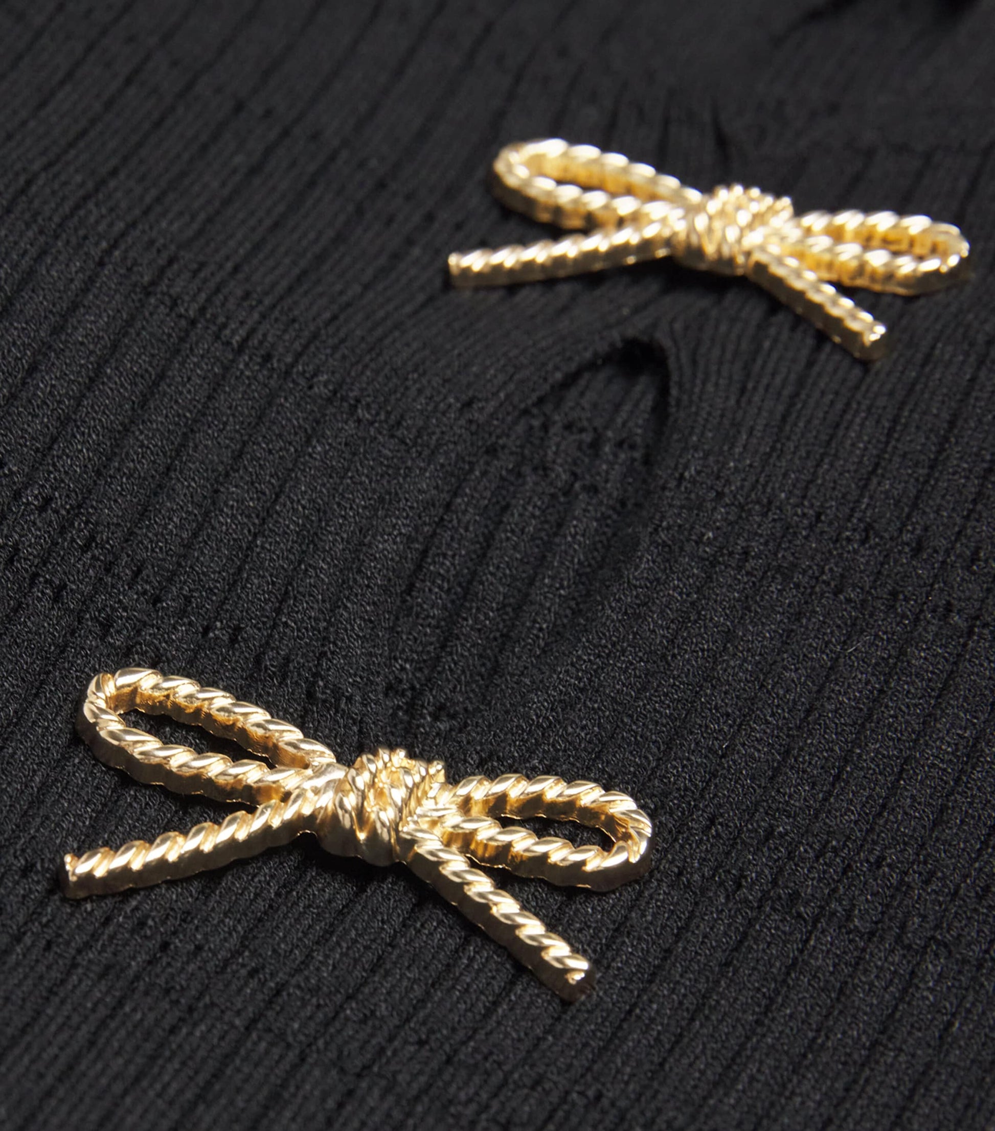 Claudie Pierlot Black Knit Bow-Detail Mini Dress