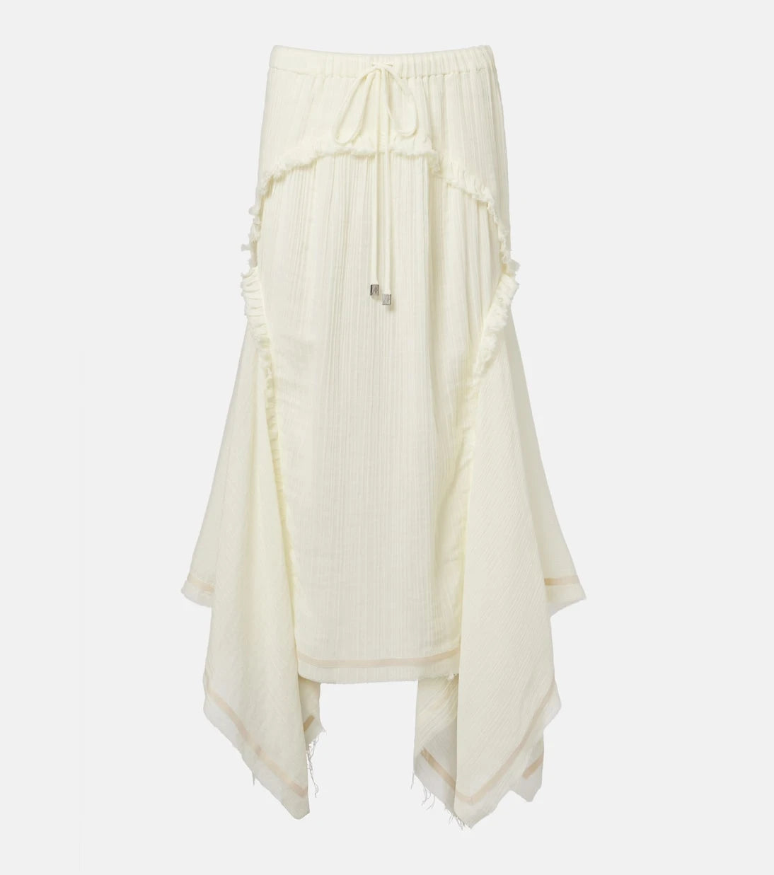The Attico - Ruffled cotton maxi skirt