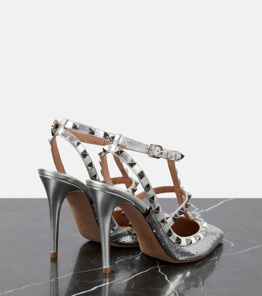 Valentino Garavani - Rockstud 100 sequined pumps