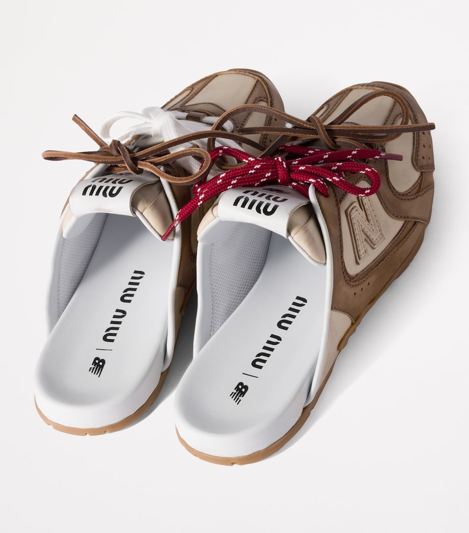 Brown x New Balance Leather 530 SL Mules