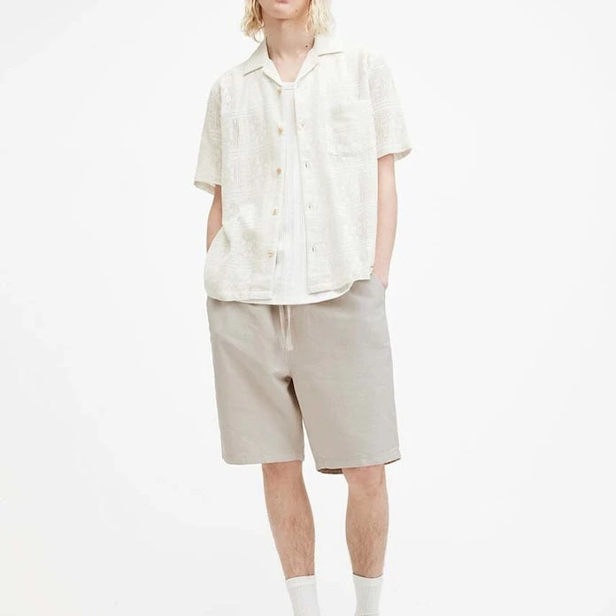 Къс панталон с лен AllSaints HANBURY