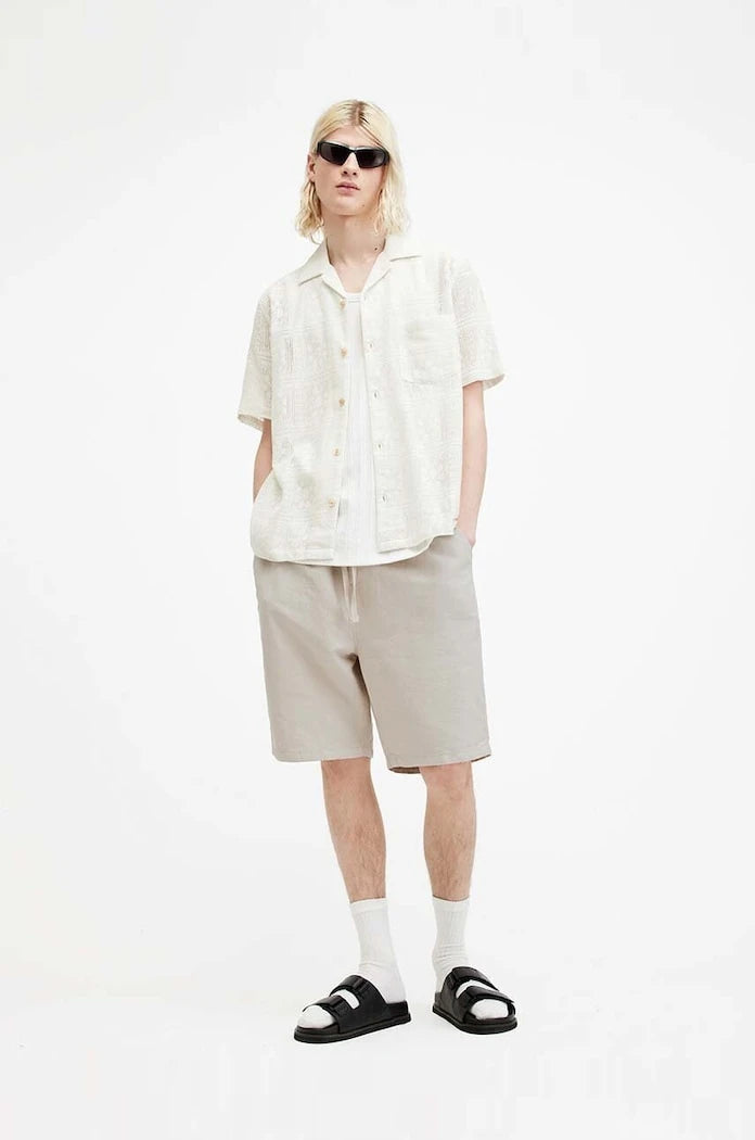 Къс панталон с лен AllSaints HANBURY