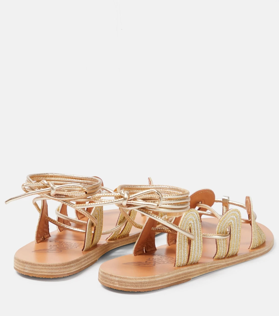 Ancient Greek Sandals - Aristides metallic leather sandals