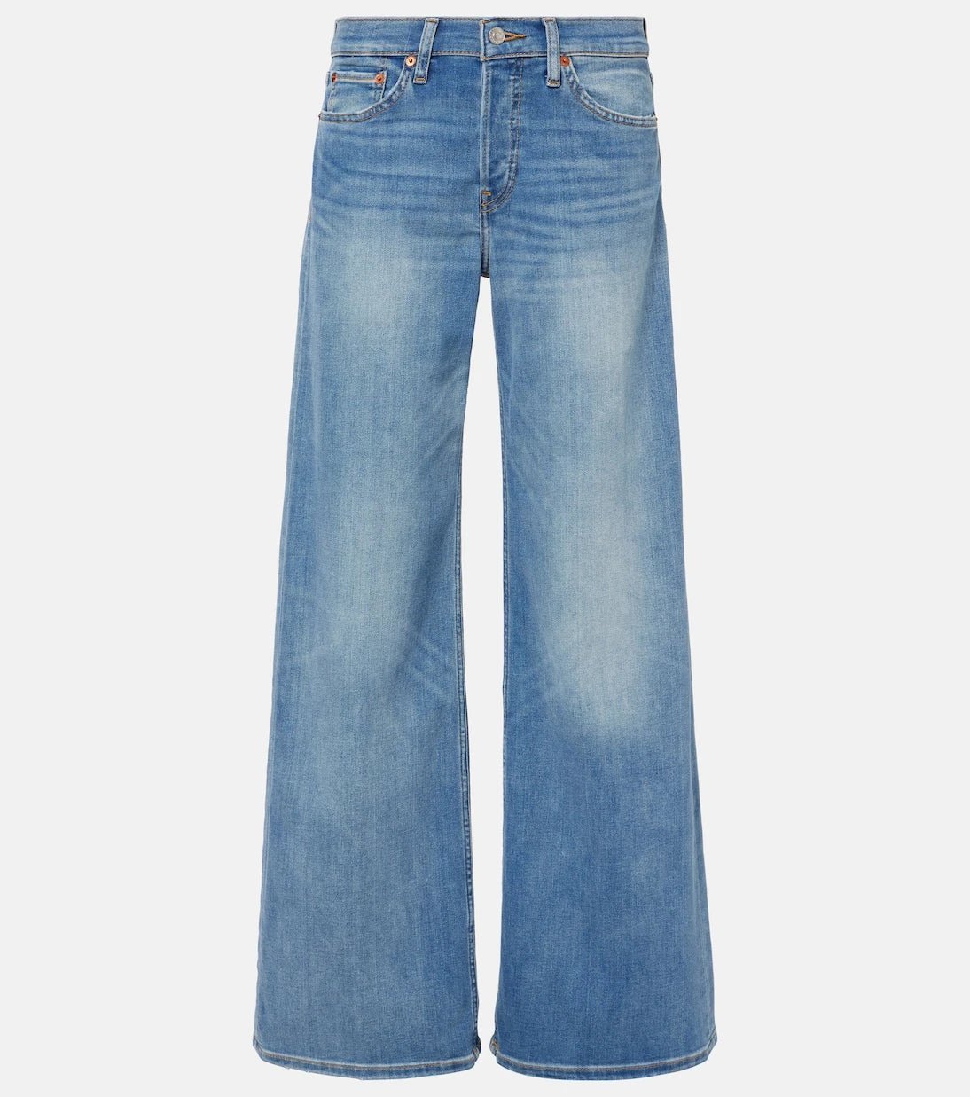 Re/Done - Cotton Stretch mid-rise wide-leg jeans