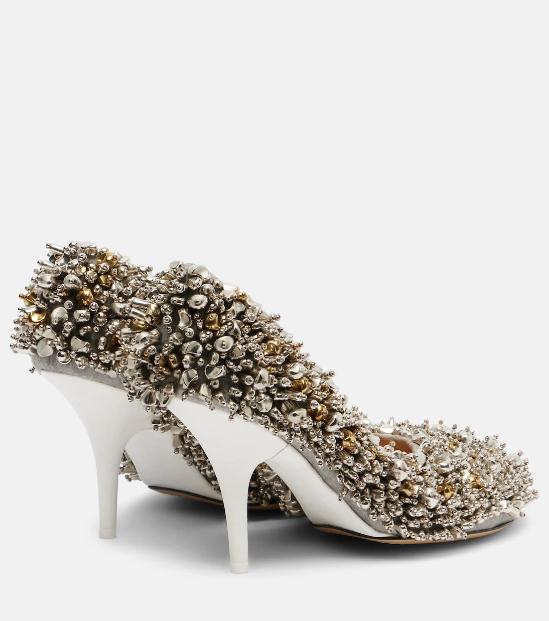 Dries Van Noten - Embellished leather-trimmed pumps