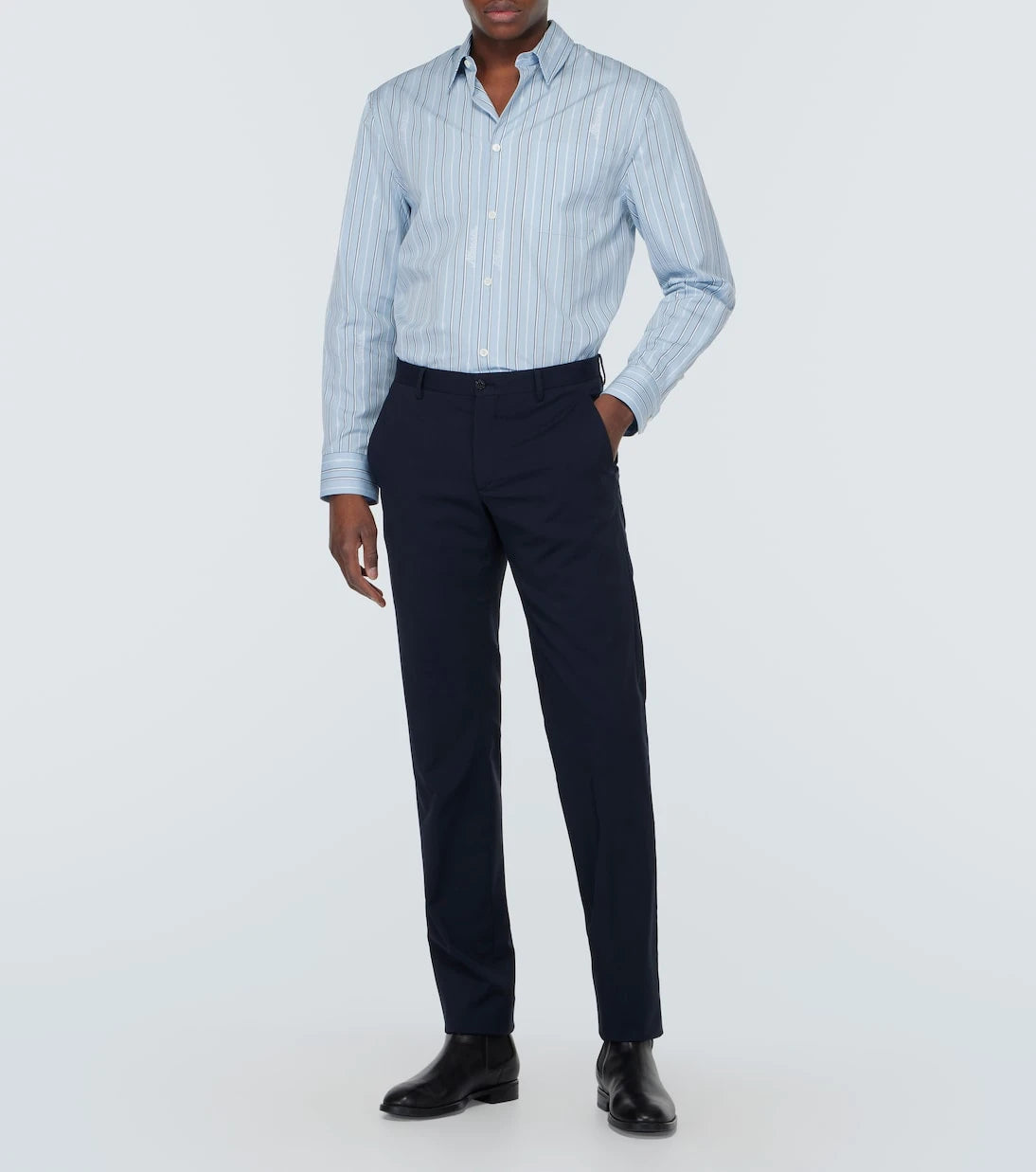 Versace - Striped cotton poplin shirt