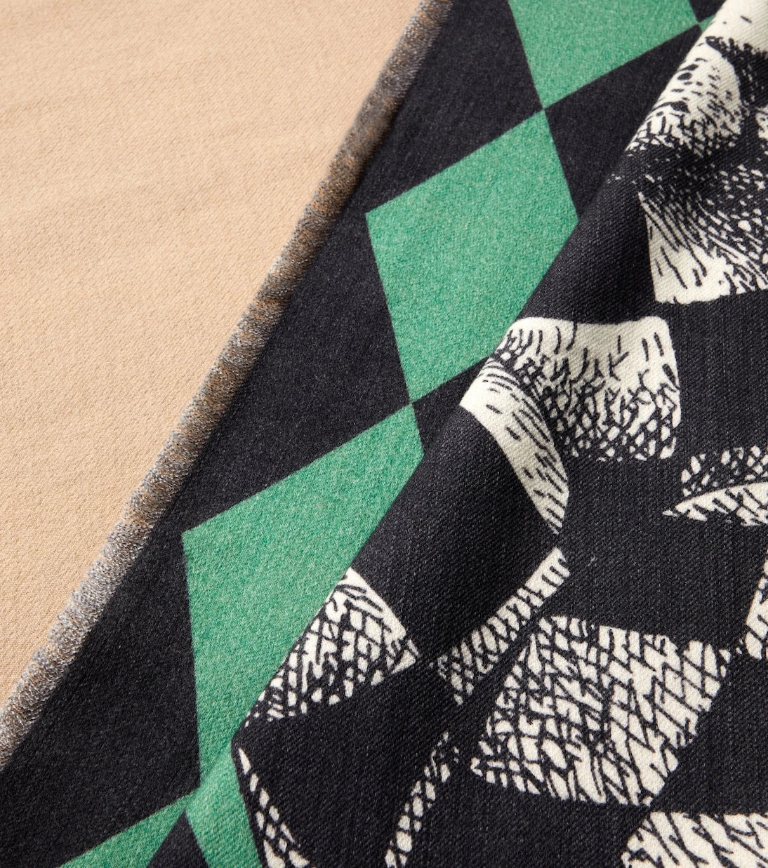 Fornasetti - High Fidelity argyle wool blanket