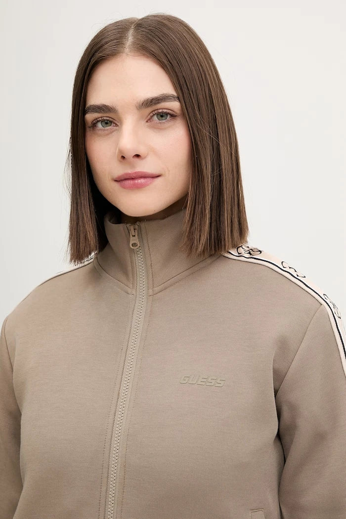 Guess fermuarlı kadın pamuklu sweatshirt BRITNEY