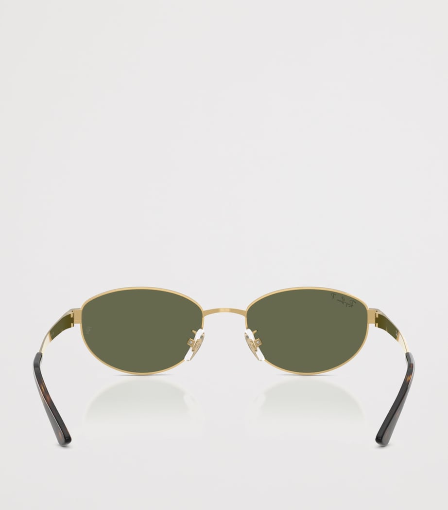 Ray-Ban Gold RB3774D Metal Oval Sunglasses