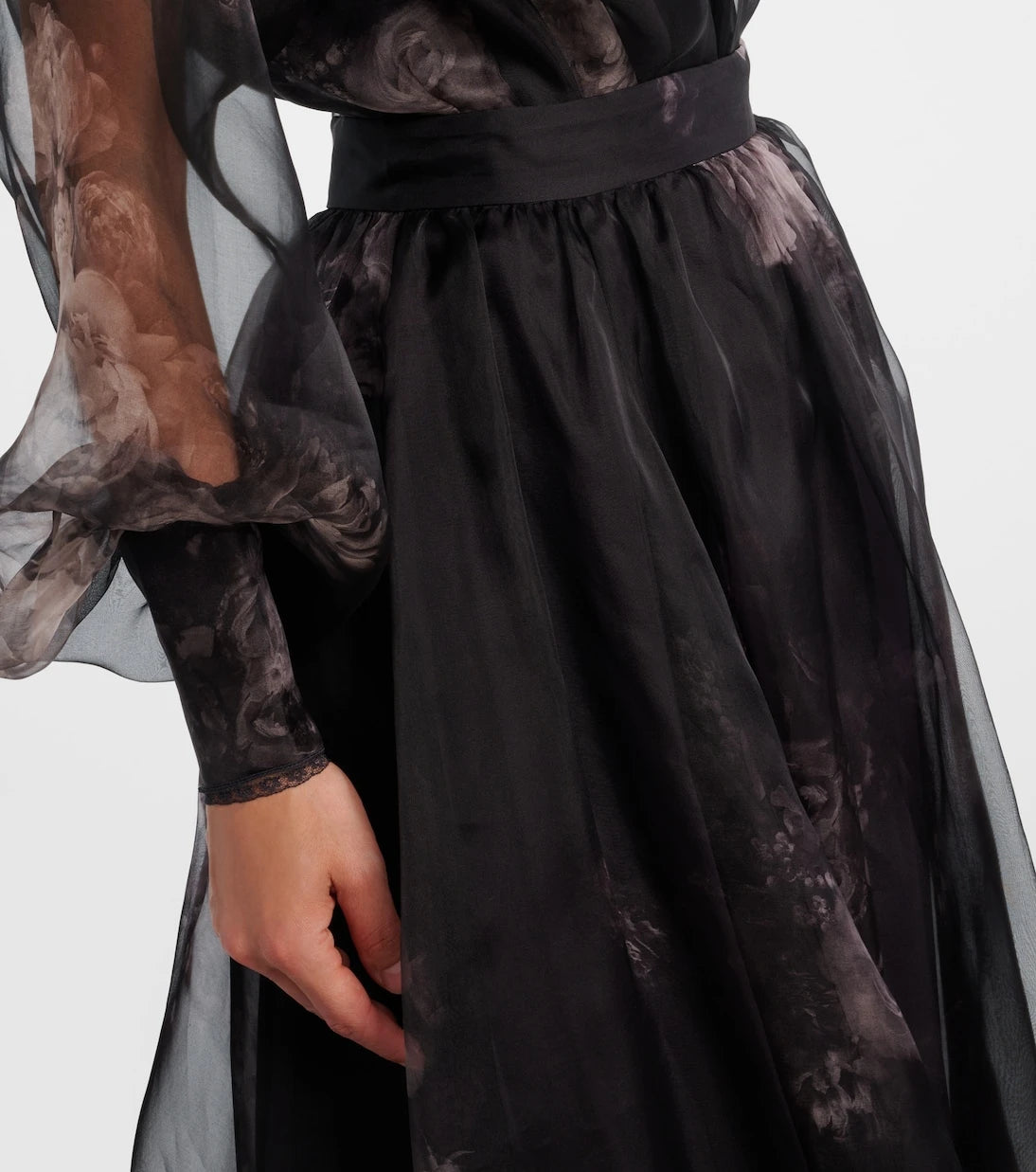 Zimmermann - Hypnotic floral silk organza maxi skirt