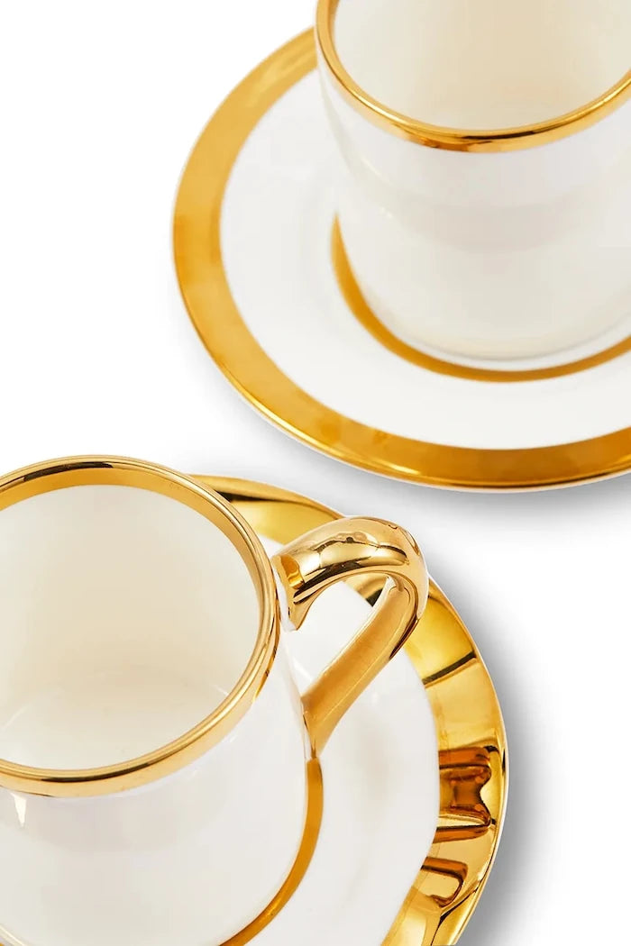 4 Kişilik Fincan ve Tabak Seti POLSPOTTEN Golden Finds 110 ml
