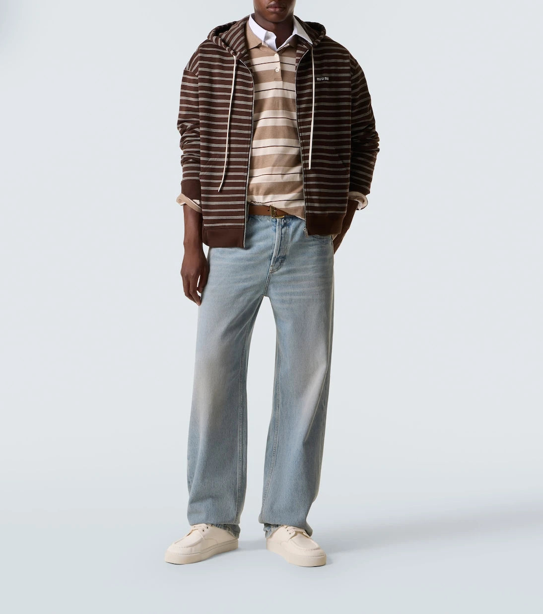 Miu Miu - Striped cotton hoodie