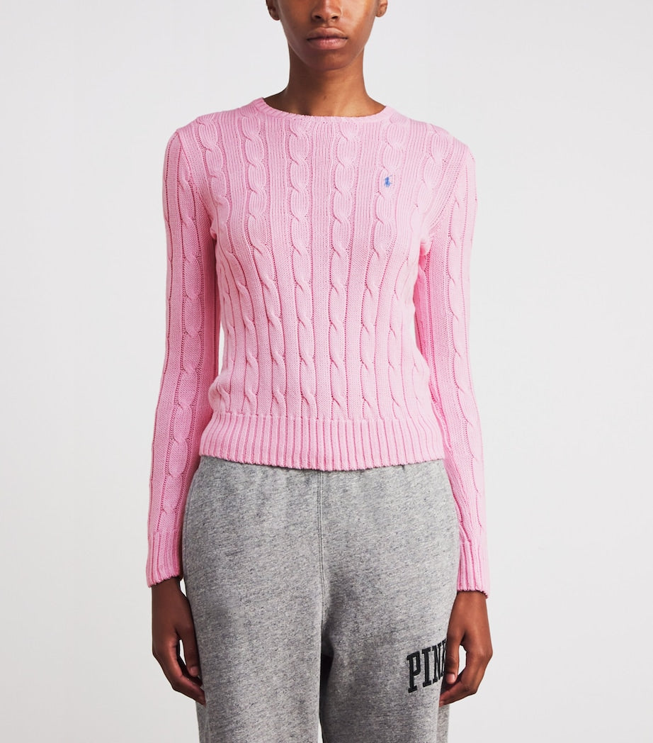Polo Ralph Lauren Pink Julianna Cable Knit Sweater