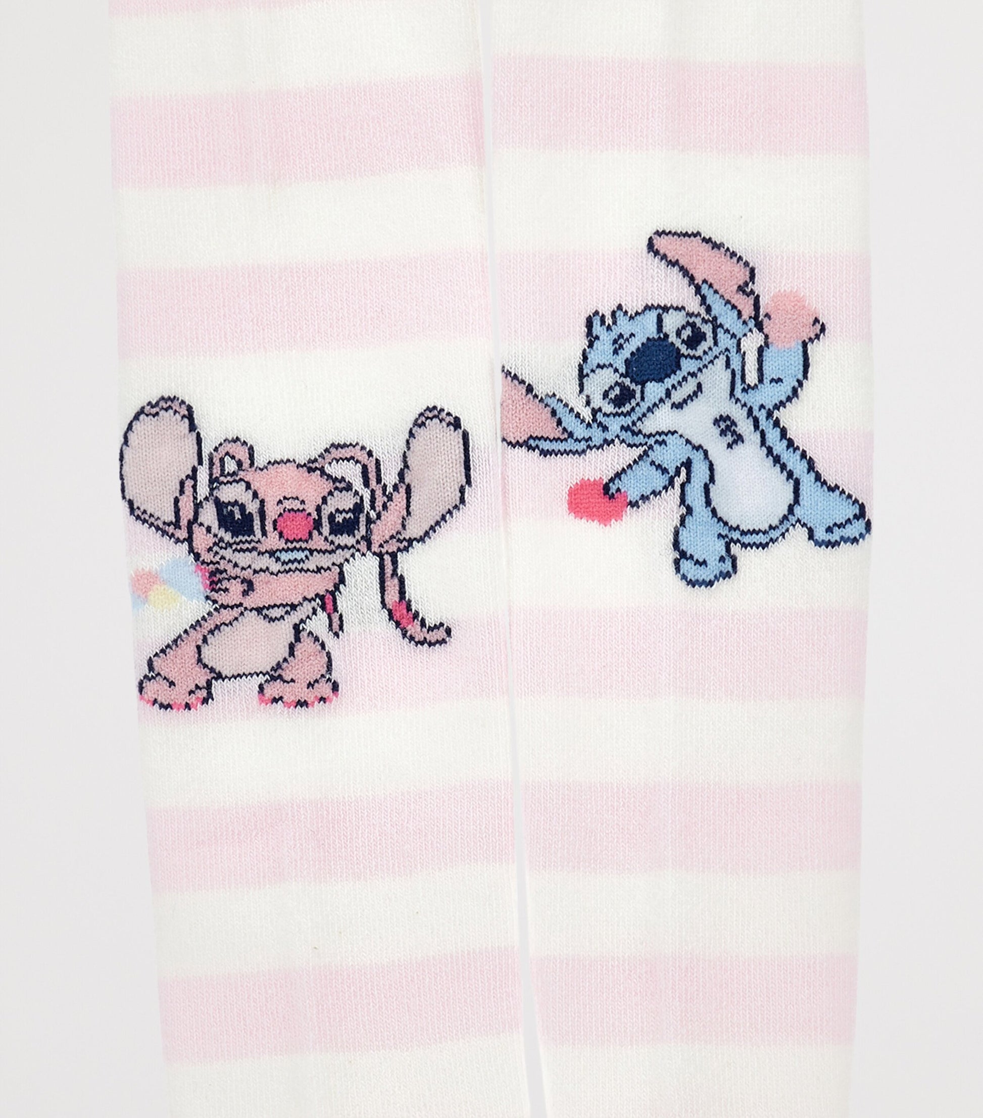 Monnalisa x Disney Cotton-Blend Striped Stitch Tights PANNA+FAIRYTALE