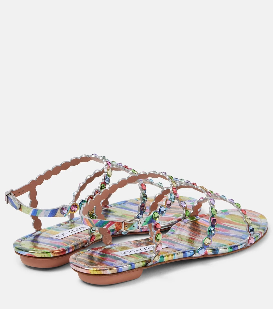 Aquazzura - Tequila embellished leather sandals