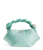 GANNI Green Mini Embellished Satin Bou Bag