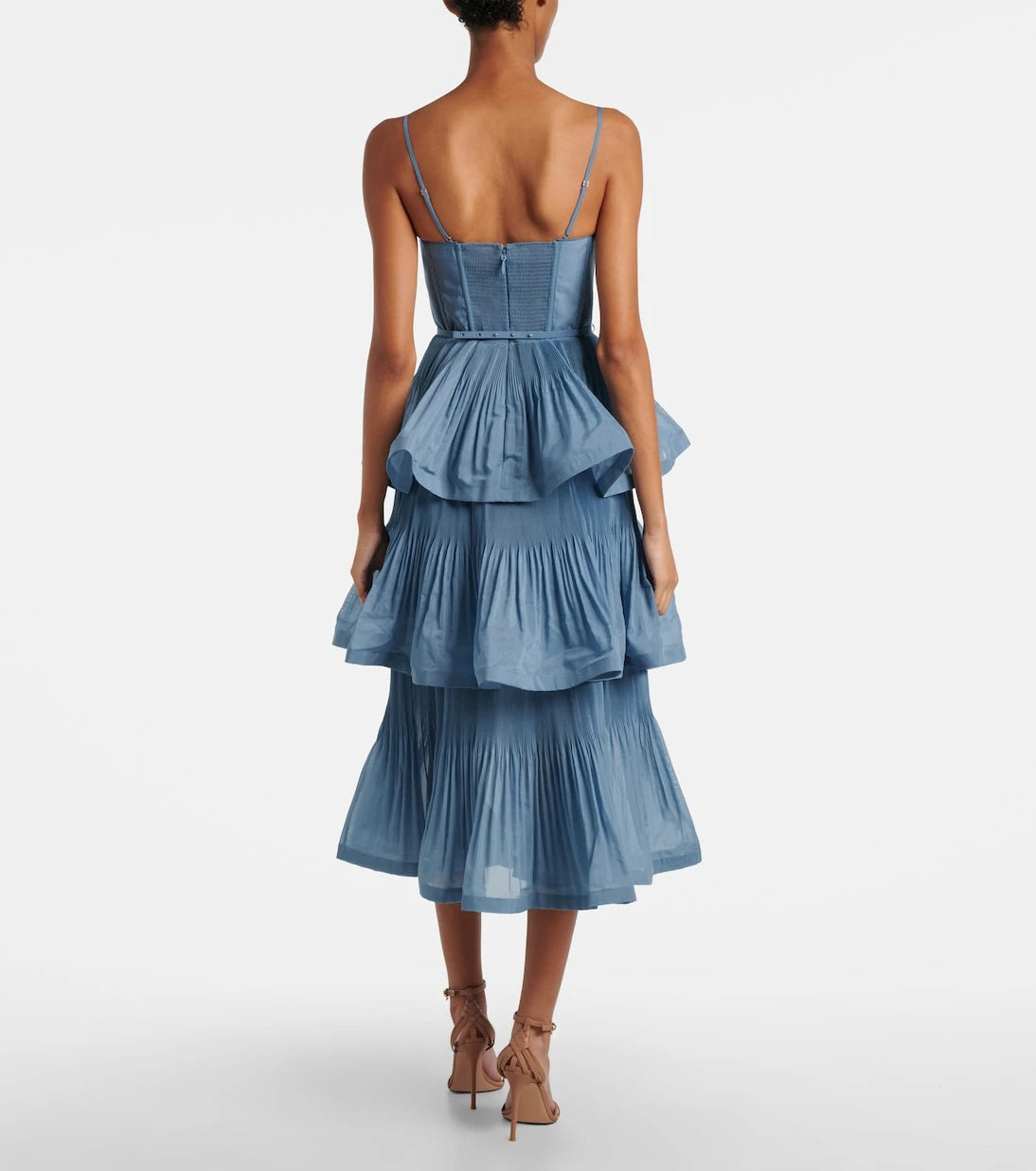 Zimmermann - Ruched tiered bustier dress
