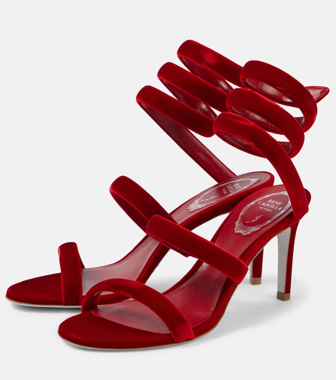 Rene Caovilla - Cleo 80 velvet sandals