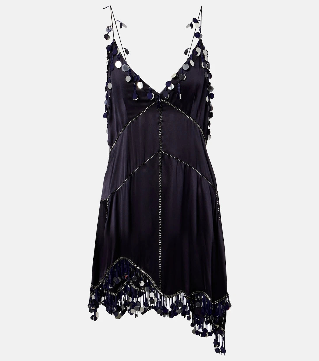 Isabel Marant - Ludna embellished silk satin minidress