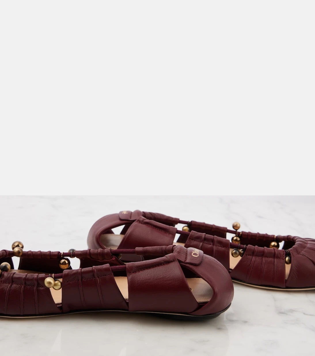 Chloé - Luna cutout leather ballet flats