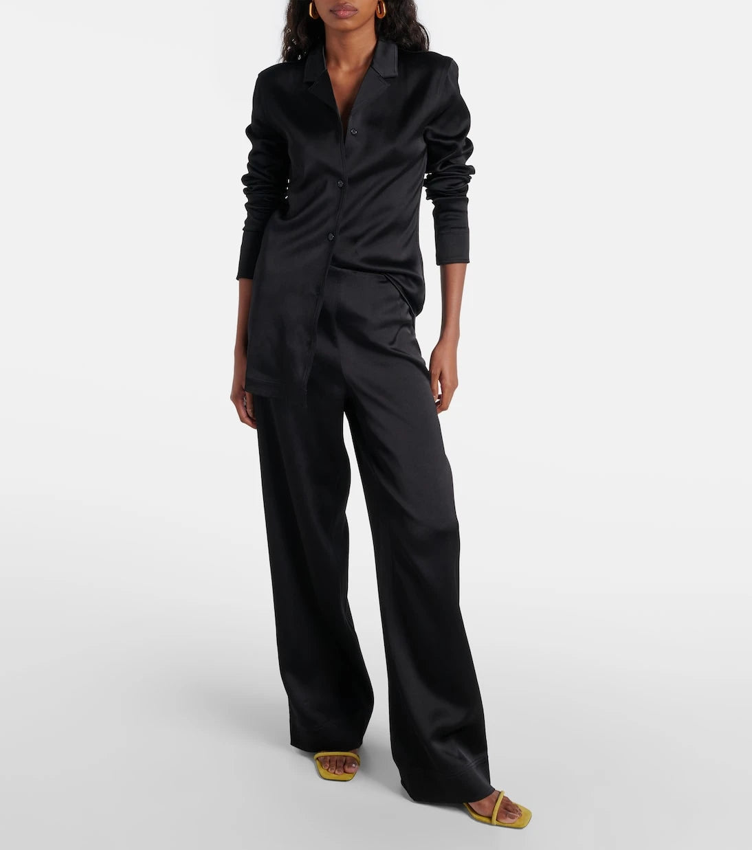 Toteme - High-rise satin wide-leg pants
