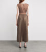 Weekend Max Mara Brown Jersey Pleated Midi Dress