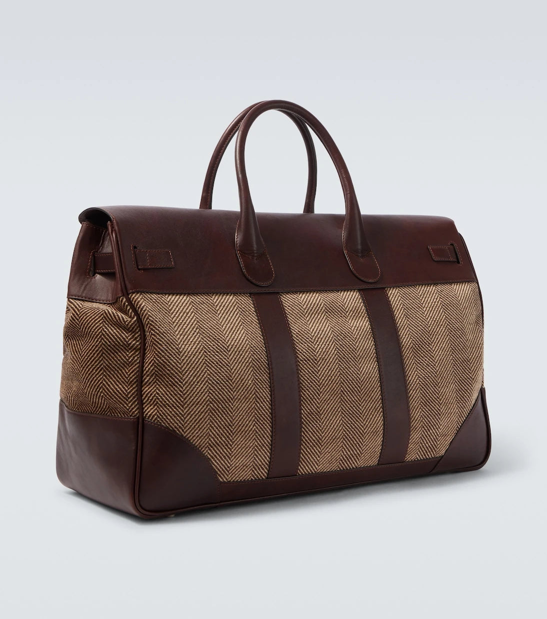 Brunello Cucinelli - Leather-trimmed canvas duffel bag