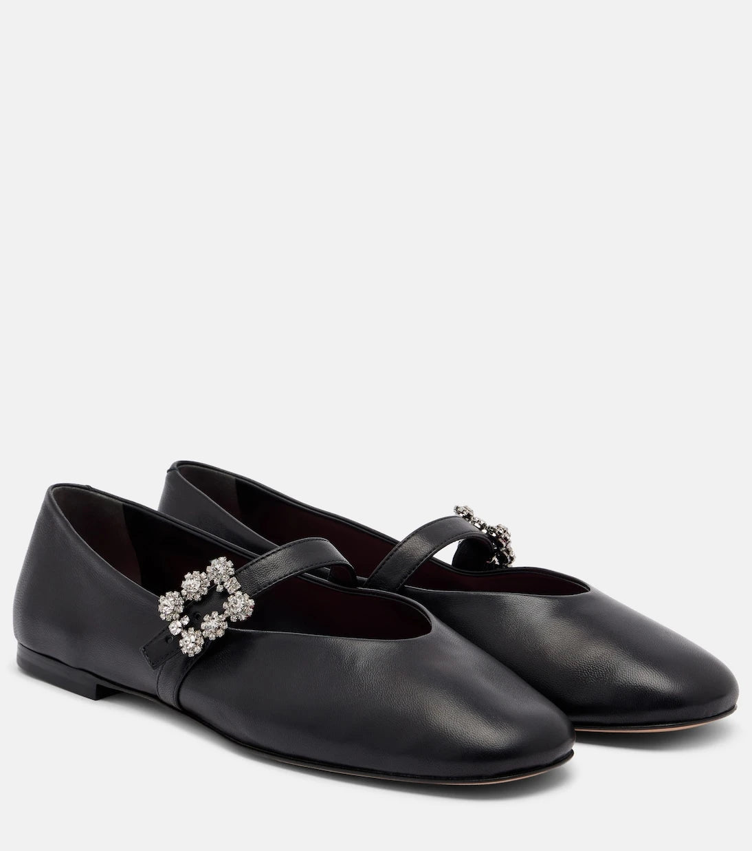 Roger Vivier - Roundy Toe embellished leather ballet flats