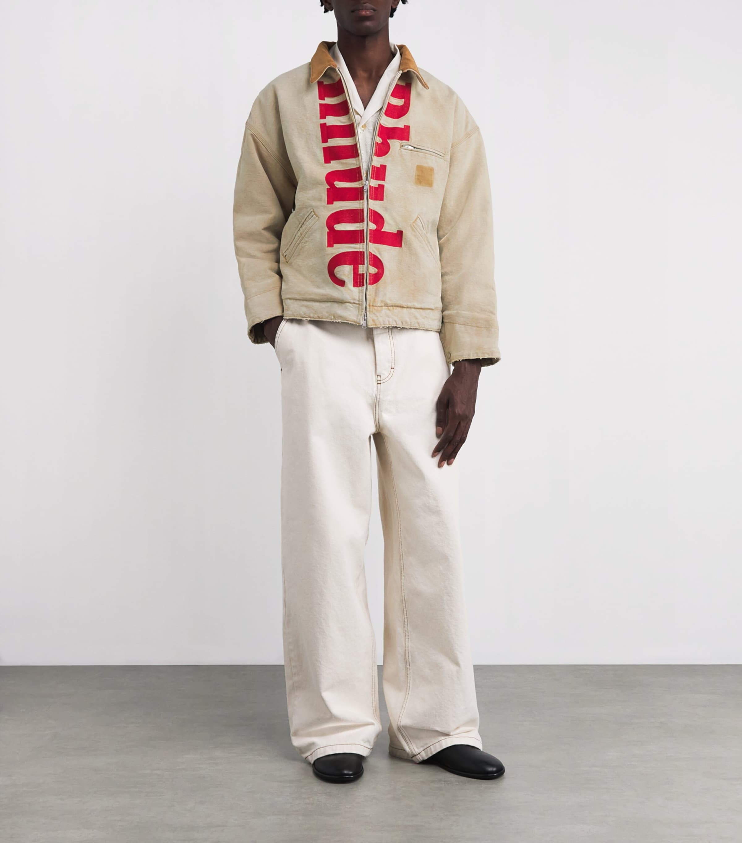 Rhude Beige Cotton Padded Field Jacket