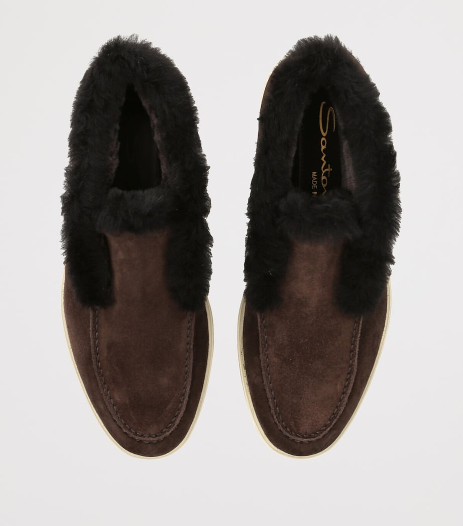 Santoni Brown Suede Fortune Ankle Boots