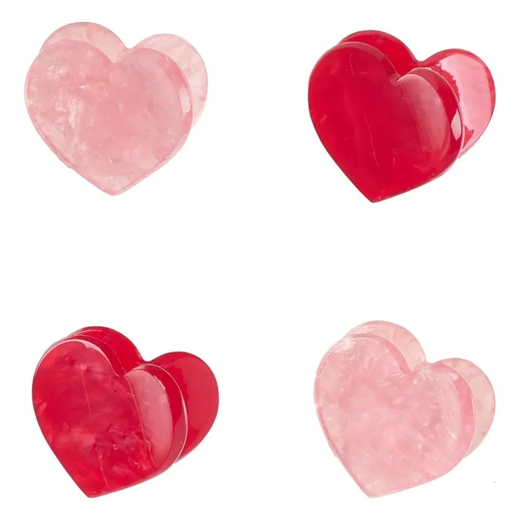 Rockahula Kids - Set of 4 Heart clips | Red