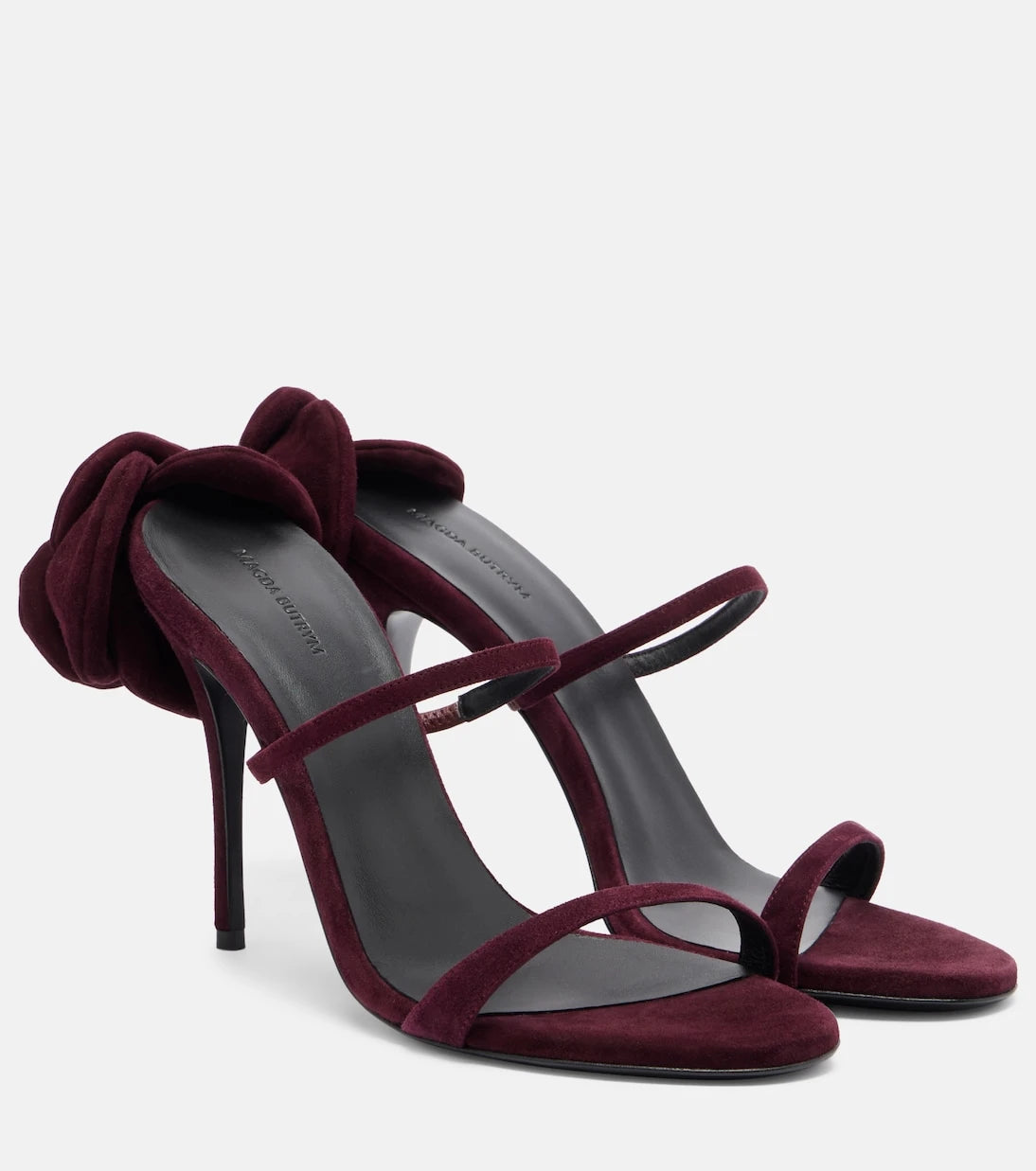 Magda Butrym - Floral-appliqué suede mules