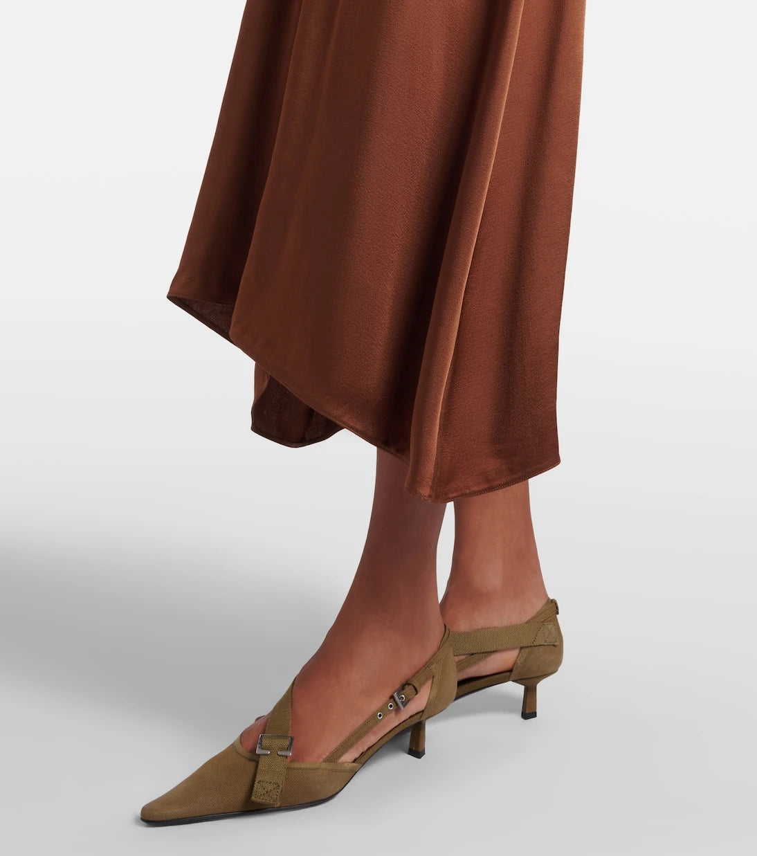 Prada - Gathered crêpe satin slip dress