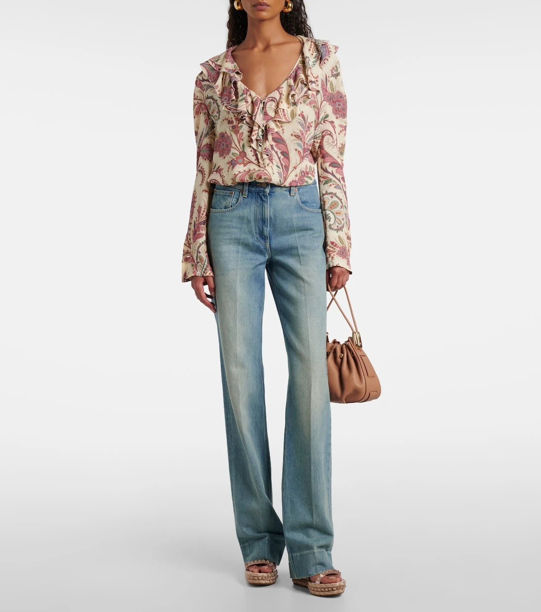 Christian Louboutin - Pyra Clou 100 leather espadrille wedges