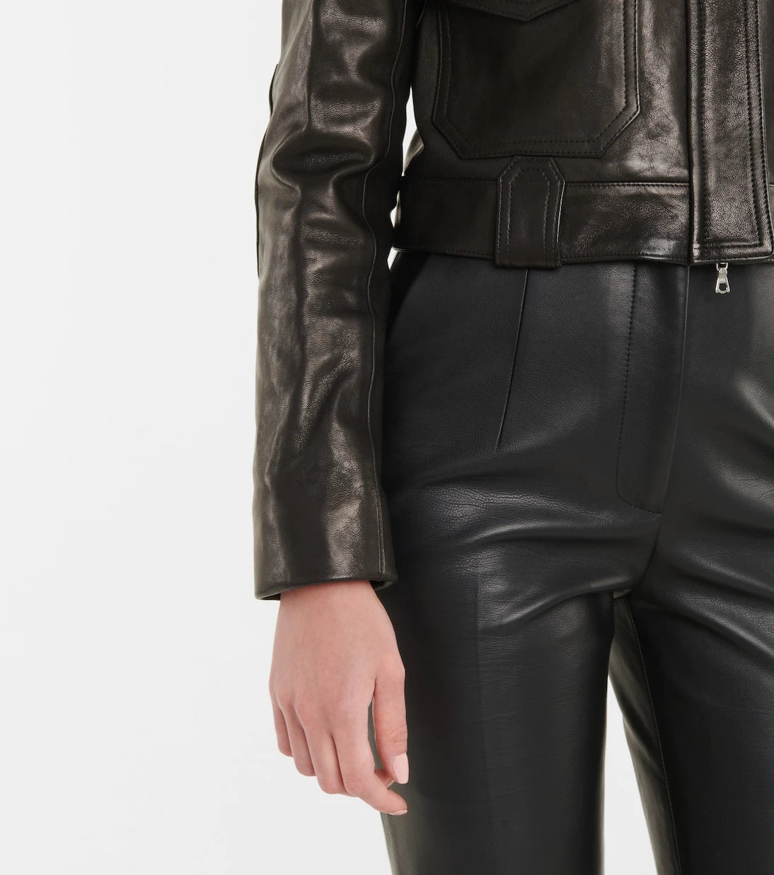 Khaite - Cordelia leather crop jacket
