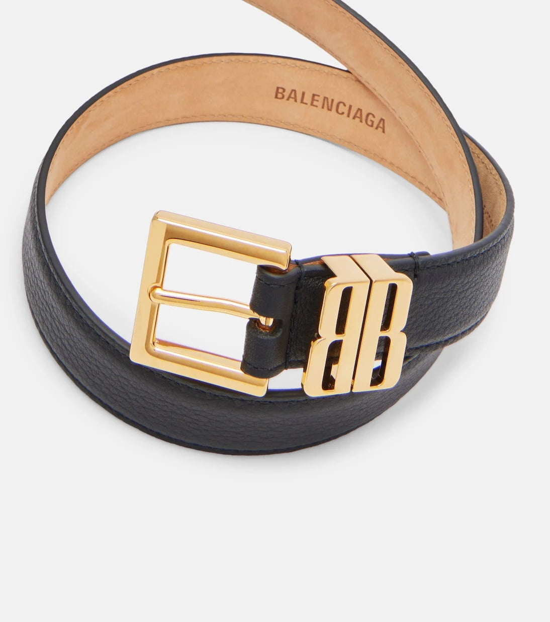 Balenciaga - حزام BB جلدي